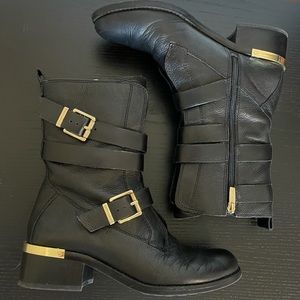 Vince Camuto “Wayman” Triple Buckle Moto Boot